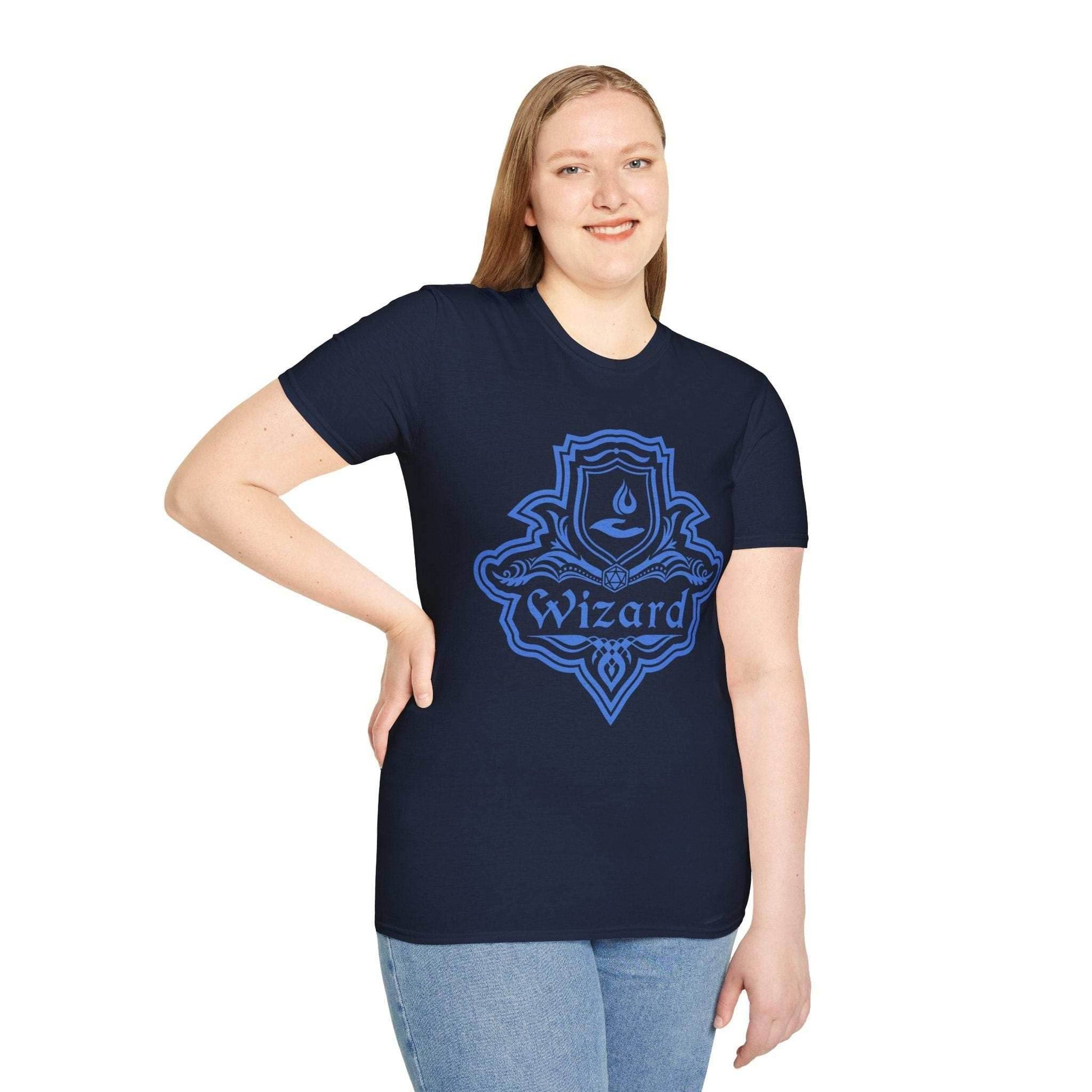 DnD Wizard Class Emblem T-Shirt - Navy / S
