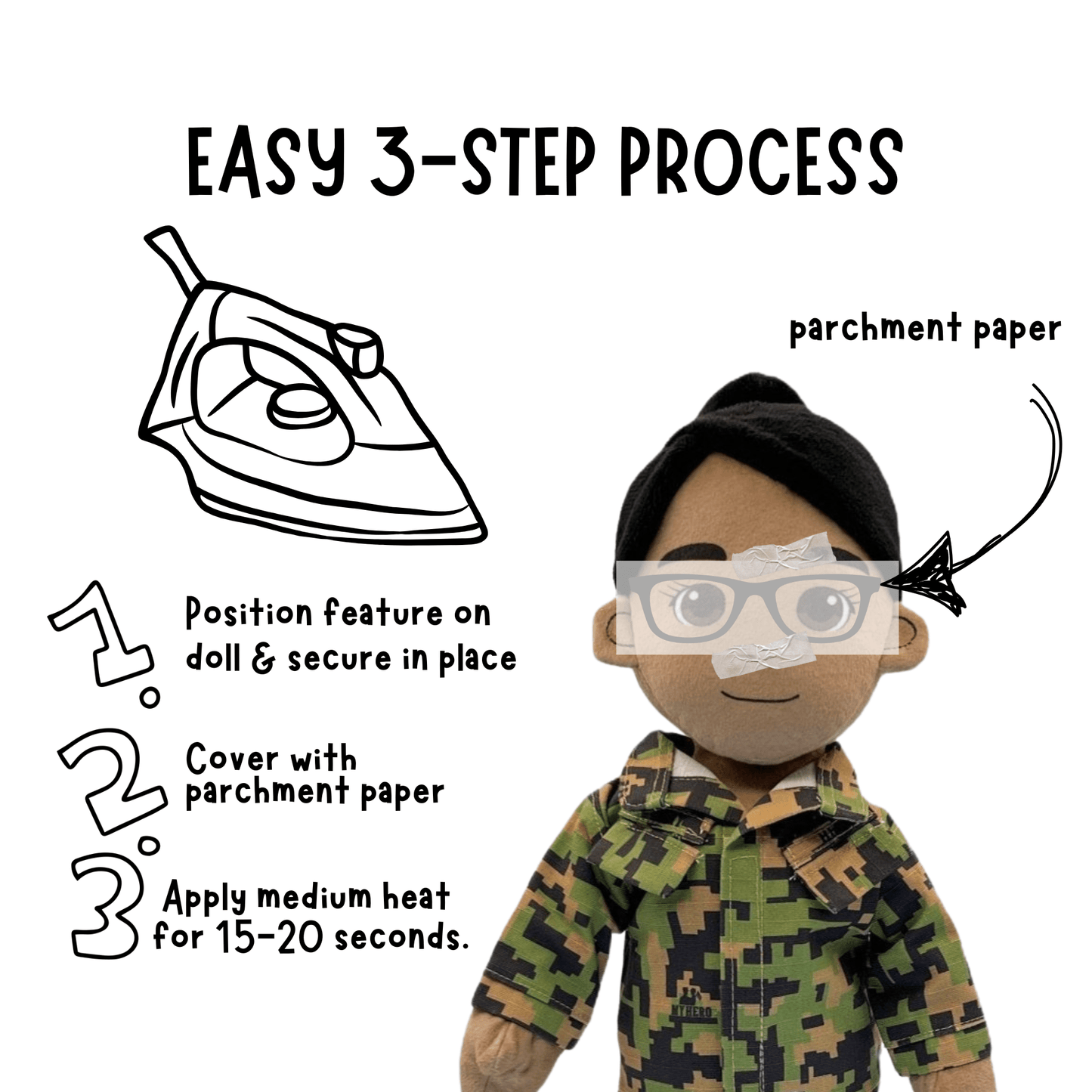 Custom Plush Doll - Add Mustache, Freckles, Glasses, and More | DIY Friendly