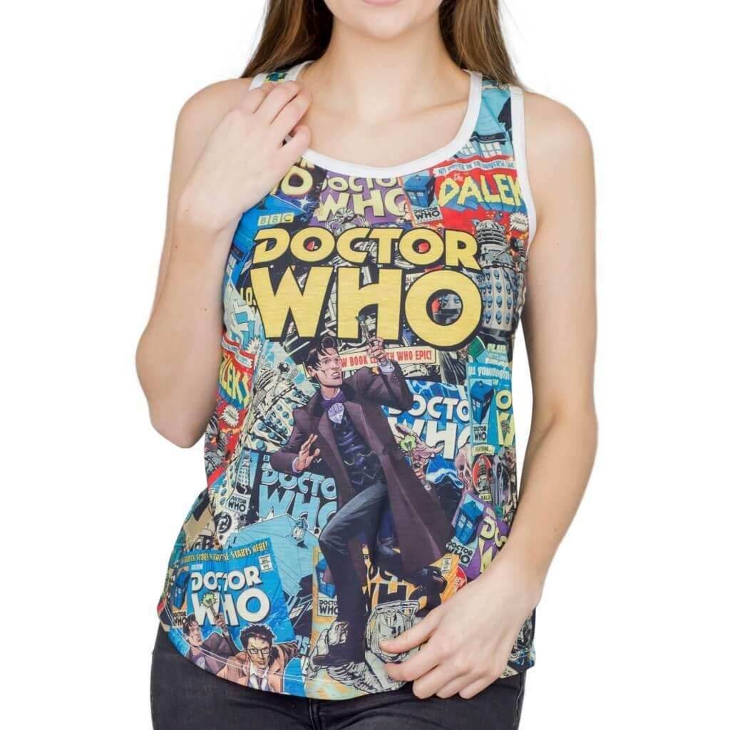 Doctor Who Comic Covers Racerback Tank - S