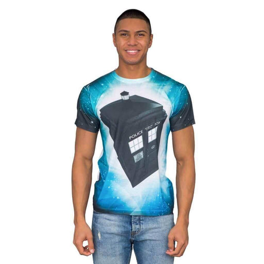 Doctor Who TARDIS Glowing Stars Sublimation T-Shirt - S