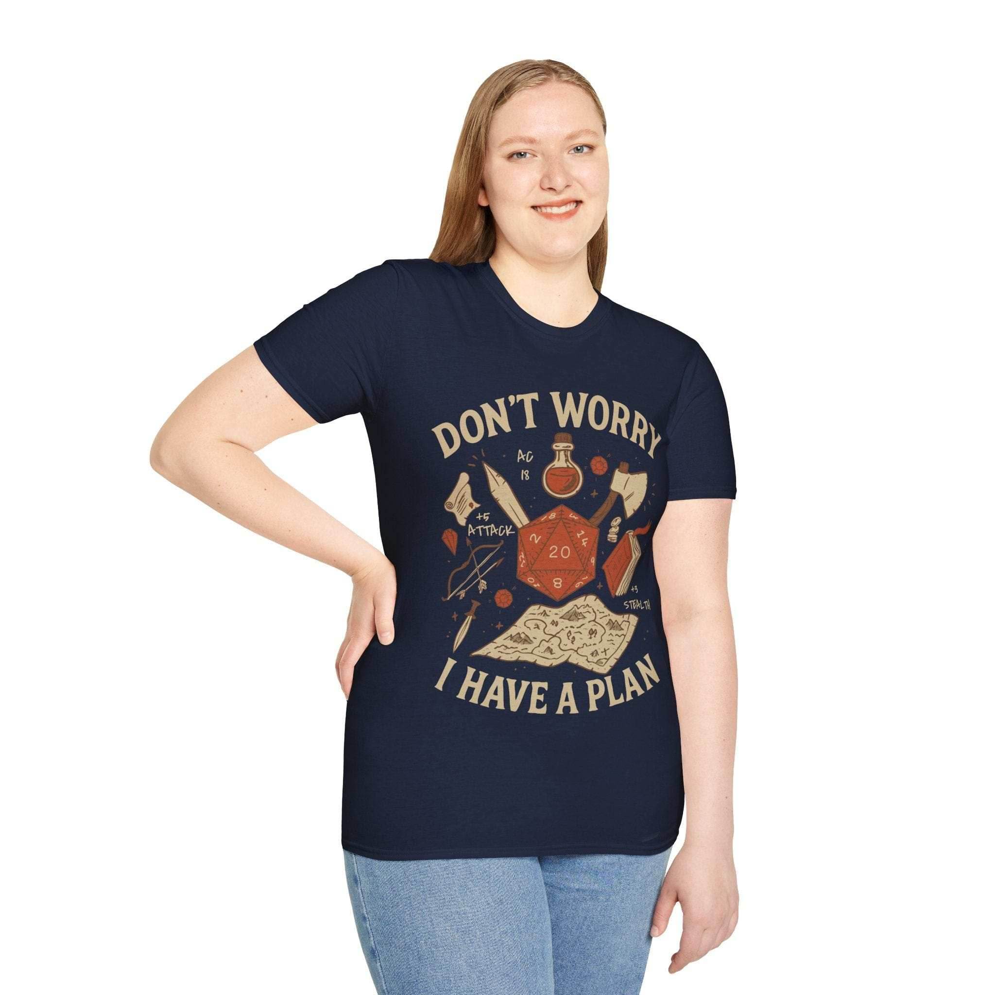 Don't Worry I have a Plan D&D T-Shirt - Natural / S
