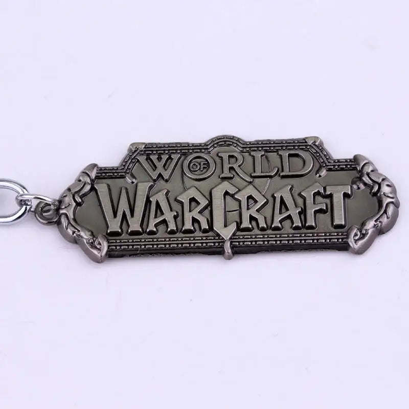 dongsheng Hot Sale BLZ Game World Of Warcraft Keychain Engraved WOW Logo Metal Keyring Fans Men Women Chaveiro Jewelry