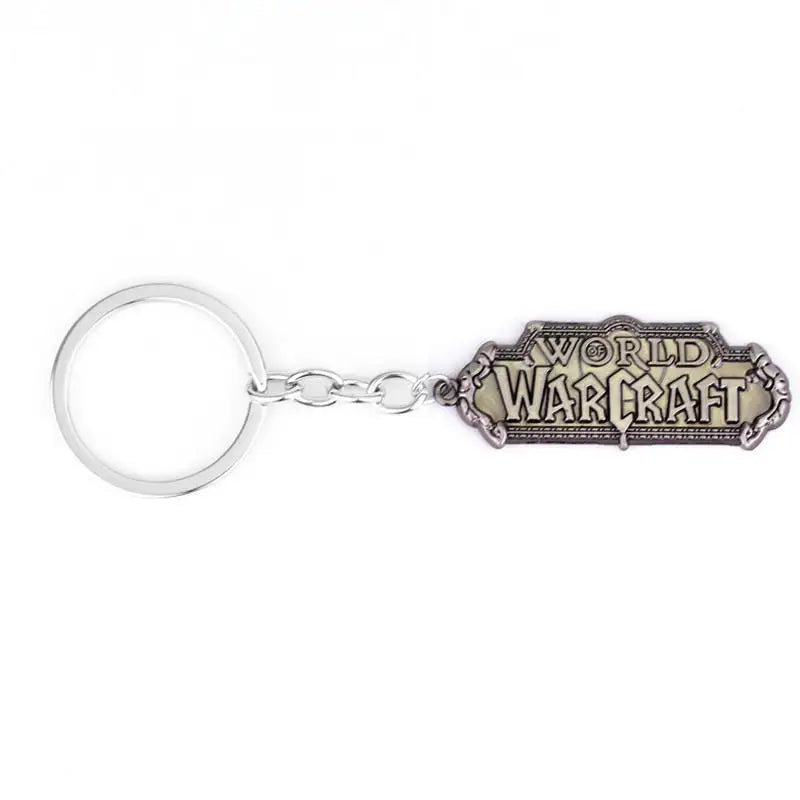 dongsheng Hot Sale BLZ Game World Of Warcraft Keychain Engraved WOW Logo Metal Keyring Fans Men Women Chaveiro Jewelry