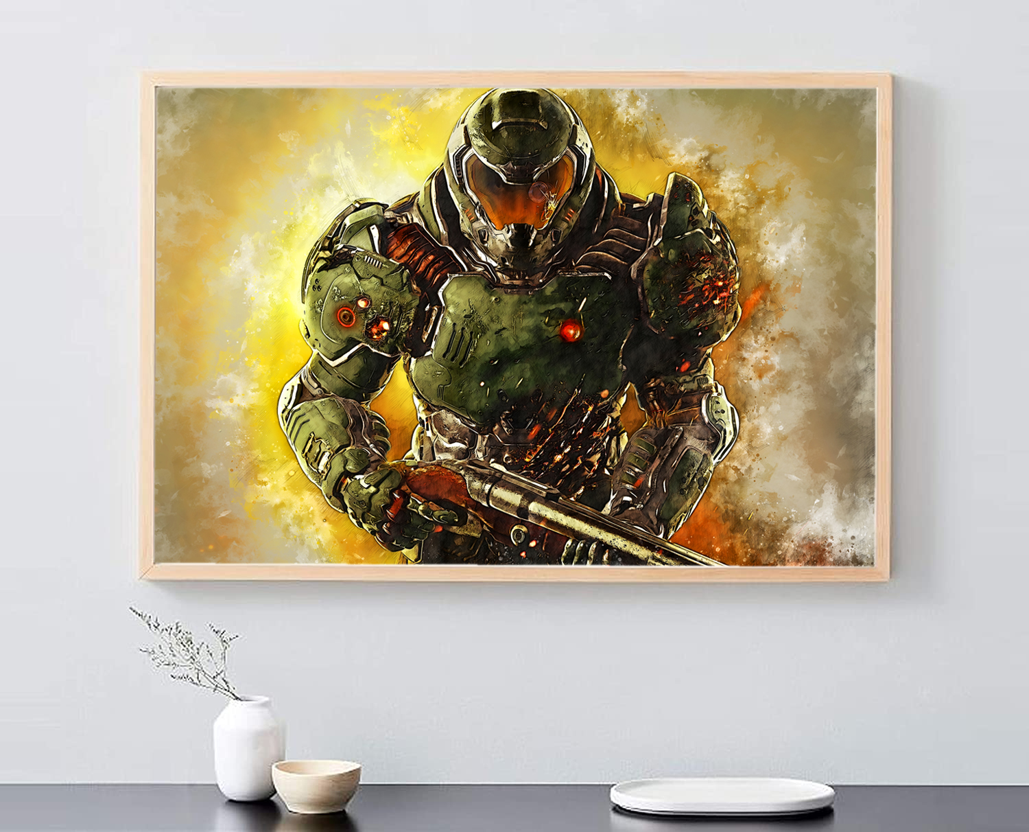 Doom Eternal, Doom digital, Doom Painting, Doom video game, Doom PS game art, Doom video game digital print, Doom first-person shooter, HQ