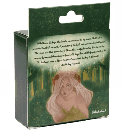 Druid Green Marble Pattern Dice | Green Dice w/Gold Art 7-Dice Set - 