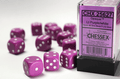 Opaque 16mm d6 Light Purple/white Dice Block™ (12 dice) OOP - 