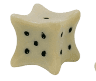18mm Dice Bones d6 Ivory/black | Fake Bone Novelty Dice - 