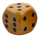 30mm Wood d6 Dice Natural/black | Twice as large as standard dice - 