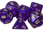 CHX 27467 7-Die Borealis Royal Purple w/ Gold Numbers Set 7-Dice Chessex - 