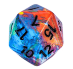 Multi-Colour Mix Pattern Dice 7-Dice Set w/Black Dnd Dice Resin - 