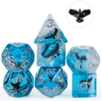 Eagle Dice 7-Dice Set Blue w/ Black Eagle Inside Dnd Dice Set - 