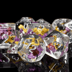 Bees Dice 7-Dice Set Pink w/ Yellow Bee Inside Dnd Dice Set - 