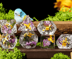Bees Dice 7-Dice Set Pink w/ Yellow Bee Inside Dnd Dice Set - 