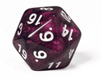 Purple Translucent Glitter Dice 7-Dice Set w/White Dnd Dice Resin - 