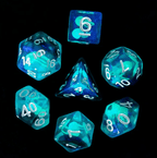 Noctilucent Jellyfish Dice 7-Dice Set Blue Glitter Dnd Dice Set - 