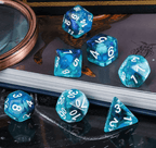 Noctilucent Jellyfish Dice 7-Dice Set Blue Glitter Dnd Dice Set - 