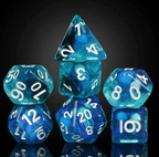 Noctilucent Jellyfish Dice 7-Dice Set Blue Glitter Dnd Dice Set - 