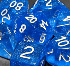 Time Walker | Blue w/White Glitter 7-Dice Set RPG Dice Set - 