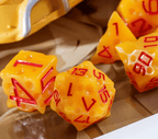 Cheese Dice | Funny Yellow 7-Dice Set for DnD Cheesy Chances - 