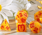 Cheese Dice | Funny Yellow 7-Dice Set for DnD Cheesy Chances - 