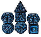 Blue Druid Pattern 7-Dice Set DND RPG Dice Black Druid Dice Set - 