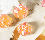 Orange & Pink 7-Dice Set | Swirl Foil Series Dice Semi-Translucent - 