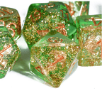 Nautical Odyssey Green 7-Dice Set DND RPG Dice Gold AnchorInclusion - 