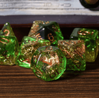 Nautical Odyssey Green 7-Dice Set DND RPG Dice Gold AnchorInclusion - 