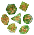 Nautical Odyssey Green 7-Dice Set DND RPG Dice Gold AnchorInclusion - 
