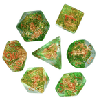 Nautical Odyssey Green 7-Dice Set DND RPG Dice Gold AnchorInclusion - 