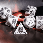 Unleash the Wild: Beast Dice - White 7-Dice Set with Black Beast Emblems for RPGs - 