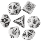 Unleash the Wild: Beast Dice - White 7-Dice Set with Black Beast Emblems for RPGs - 