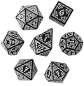 Celtic Knot Dice 7-Dice Set DND RPG Dice Druidic | White, Red, Orange, Yellow. Green, Blue - White