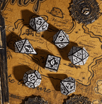 Celtic Knot Dice 7-Dice Set DND RPG Dice Druidic | White, Red, Orange, Yellow. Green, Blue - White