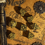 Celtic Knot Dice 7-Dice Set DND RPG Dice Druidic | White, Red, Orange, Yellow. Green, Blue - White