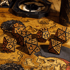 Celtic Knot Dice 7-Dice Set DND RPG Dice Druidic | White, Red, Orange, Yellow. Green, Blue - White