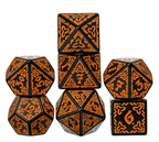 Celtic Knot Dice 7-Dice Set DND RPG Dice Druidic | White, Red, Orange, Yellow. Green, Blue - White