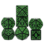 Celtic Knot Dice 7-Dice Set DND RPG Dice Druidic | White, Red, Orange, Yellow. Green, Blue - White