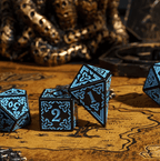 Celtic Knot Dice 7-Dice Set DND RPG Dice Druidic | White, Red, Orange, Yellow. Green, Blue - White