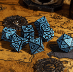Celtic Knot Dice 7-Dice Set DND RPG Dice Druidic | White, Red, Orange, Yellow. Green, Blue - White