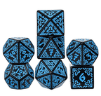 Celtic Knot Dice 7-Dice Set DND RPG Dice Druidic | White, Red, Orange, Yellow. Green, Blue - White