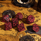Celtic Knot Dice 7-Dice Set DND RPG Dice Druidic | White, Red, Orange, Yellow. Green, Blue - White