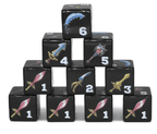 (Black) Sword Dice | Printed d6 Dice Featuring Fantasy Weapons Numbered - 1 Dice