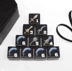 (Black) Sword Dice | Printed d6 Dice Featuring Fantasy Weapons Numbered - 1 Dice