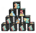 (Black) Dinosaur Dice | Printed d6 Dice Featuring Cute Dinos Numbered - 1 Dice