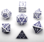 Arcane Amethyst Polyhedral Dice Set | 7-Dice White & Purple - 