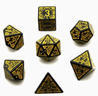 Arcane Abyssal Gold Polyhedral Dice Set | 7-Dice Black & Yellow - 