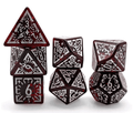 Arcane Mysteries Dark Red Translucent Polyhedral Dice Set | 7-Dice Red - 