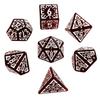 Arcane Mysteries Dark Red Translucent Polyhedral Dice Set | 7-Dice Red - 