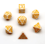 Arcane Radiance White and Yellow Polyhedral Dice Set | 7-Dice White - 